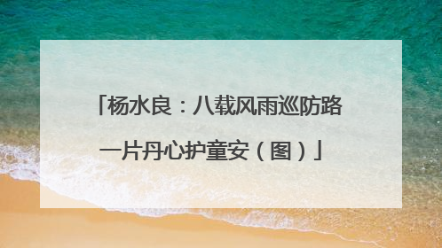 杨水良：八载风雨巡防路 一片丹心护童安（图）