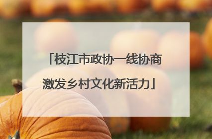 枝江市政协一线协商激发乡村文化新活力