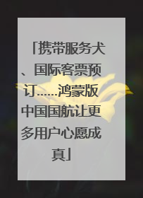 携带服务犬、国际客票预订……鸿蒙版中国国航让更多用户心愿成真