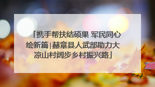 携手帮扶结硕果 军民同心绘新篇∣赫章县人武部助力大凉山村阔步乡村振兴路
