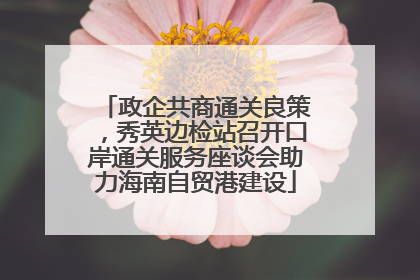 政企共商通关良策，秀英边检站召开口岸通关服务座谈会助力海南自贸港建设
