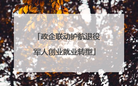 政企联动护航退役军人创业就业转型