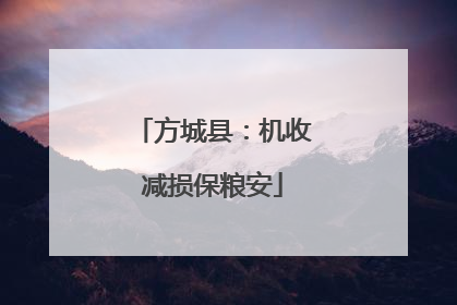 方城县：机收减损保粮安