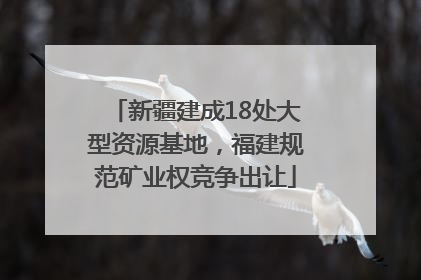 新疆建成18处大型资源基地，福建规范矿业权竞争出让