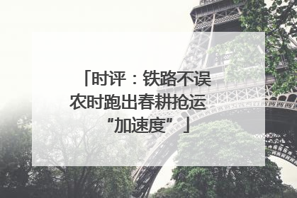 时评：铁路不误农时跑出春耕抢运“加速度”