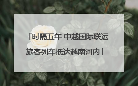 时隔五年 中越国际联运旅客列车抵达越南河内