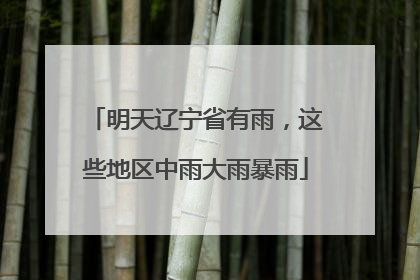 明天辽宁省有雨，这些地区中雨大雨暴雨