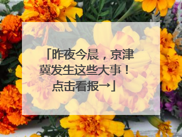昨夜今晨，京津冀发生这些大事！点击看报→