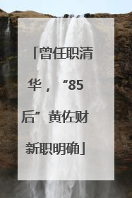 曾任职清华，“85后”黄佐财新职明确