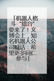 机器人格斗“擂台”要来了！文博会上，知名机器人公司喊话：希望更多同仁参与