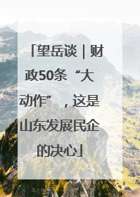 望岳谈｜财政50条“大动作”，这是山东发展民企的决心