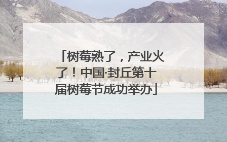 树莓熟了，产业火了！中国·封丘第十届树莓节成功举办