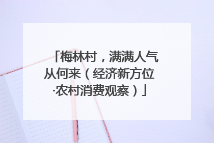 梅林村，满满人气从何来（经济新方位·农村消费观察）
