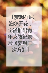 梦想在尼泊尔开花，宁诺推出青年支教纪录片《梦想二次方》