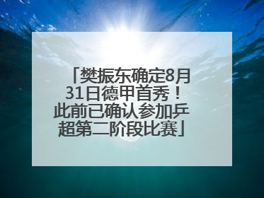 樊振东确定8月31日德甲首秀！此前已确认参加乒超第二阶段比赛
