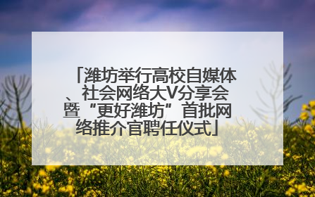 潍坊举行高校自媒体、社会网络大V分享会暨“更好潍坊”首批网络推介官聘任仪式