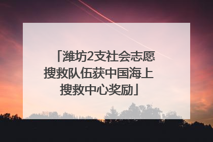 潍坊2支社会志愿搜救队伍获中国海上搜救中心奖励