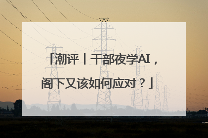 潮评丨干部夜学AI，阁下又该如何应对？