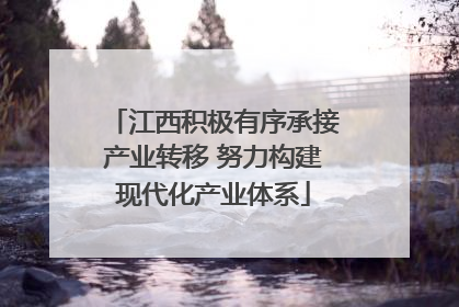 江西积极有序承接产业转移 努力构建现代化产业体系