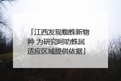 江西发现蜘蛛新物种 为研究呵叻蛛属适应区域提供依据
