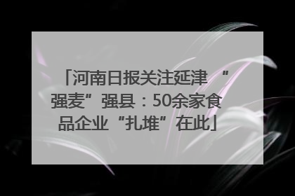 河南日报关注延津 “强麦”强县：50余家食品企业“扎堆”在此