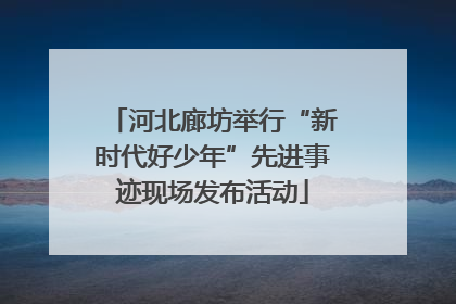 河北廊坊举行“新时代好少年”先进事迹现场发布活动