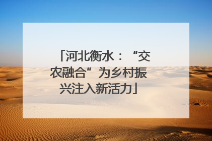 河北衡水：“交农融合”为乡村振兴注入新活力