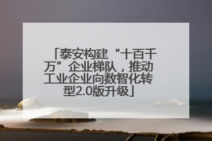 泰安构建“十百千万”企业梯队，推动工业企业向数智化转型2.0版升级