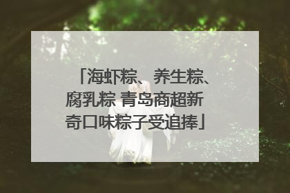 海虾粽、养生粽、腐乳粽 青岛商超新奇口味粽子受追捧