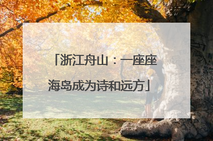 浙江舟山：一座座海岛成为诗和远方