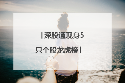 深股通现身5只个股龙虎榜