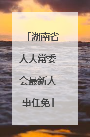 湖南省人大常委会最新人事任免
