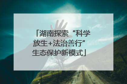 湖南探索“科学放生+法治善行”生态保护新模式