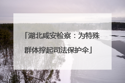 湖北咸安检察：为特殊群体撑起司法保护伞