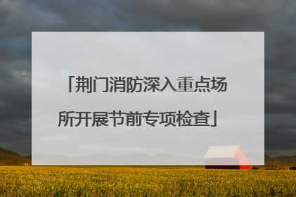 荆门消防深入重点场所开展节前专项检查