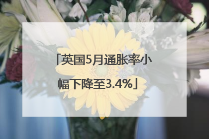 英国5月通胀率小幅下降至3.4%