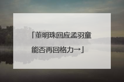 董明珠回应孟羽童能否再回格力→