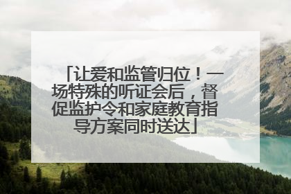让爱和监管归位！一场特殊的听证会后，督促监护令和家庭教育指导方案同时送达