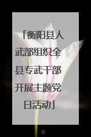 衡阳县人武部组织全县专武干部开展主题党日活动