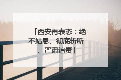 西安再表态：绝不姑息、彻底斩断、严肃追责