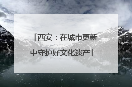 西安：在城市更新中守护好文化遗产