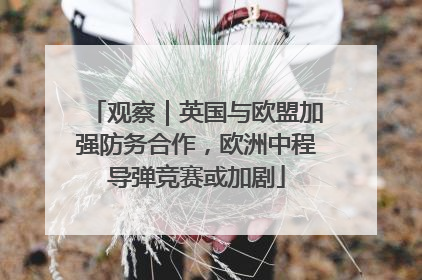 观察｜英国与欧盟加强防务合作，欧洲中程导弹竞赛或加剧