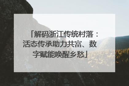 解码浙江传统村落：活态传承助力共富、数字赋能唤醒乡愁