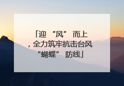 迎 “风” 而上，全力筑牢抗击台风 “蝴蝶” 防线
