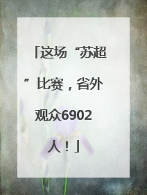 这场“苏超”比赛，省外观众6902人！