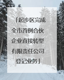 起步区完成全市首例合伙企业直接转型有限责任公司登记业务