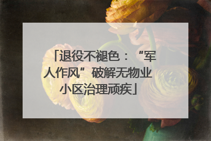 退役不褪色：“军人作风”破解无物业小区治理顽疾