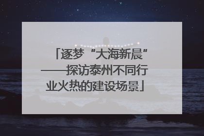 逐梦“大海新晨”——探访泰州不同行业火热的建设场景