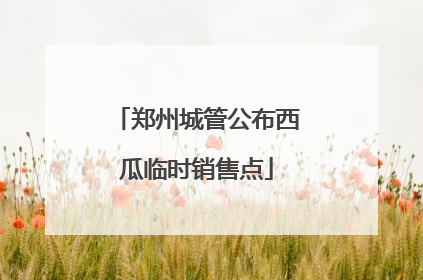 郑州城管公布西瓜临时销售点