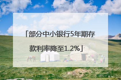 部分中小银行5年期存款利率降至1.2%
